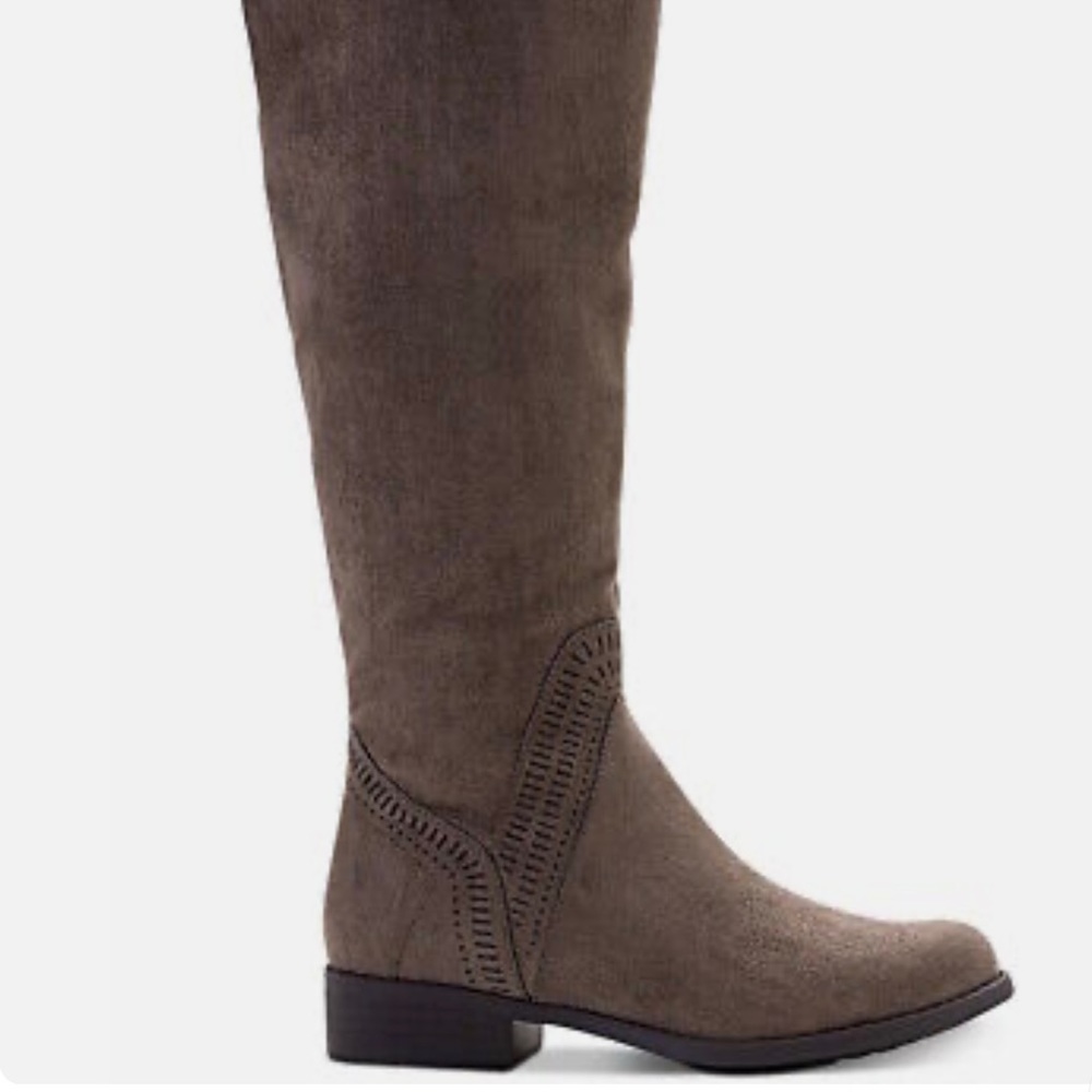 Brand New American Rag Olive Suede Knee Length Boots